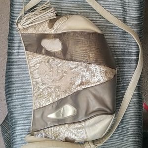 Vintage Sharif Vinyl Patent Leather Crossbody Shoulder Bag Evening Pearl…